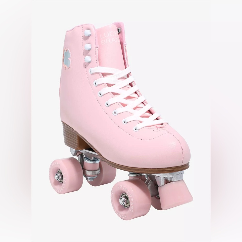 Lucky Brand Pink Clover Roller Skates Size 11